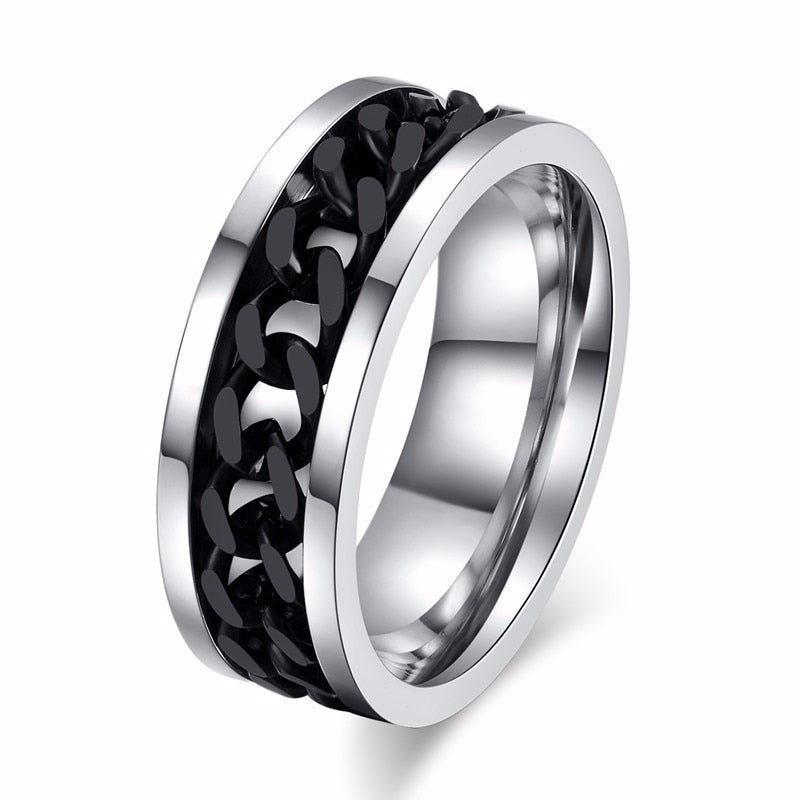 8mm Stainless Steel Fidget Ring