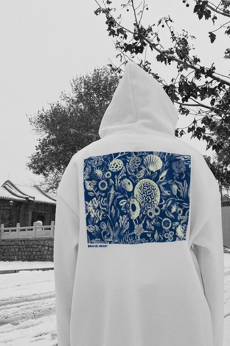 Retro Brave Heart Pattern Hoody