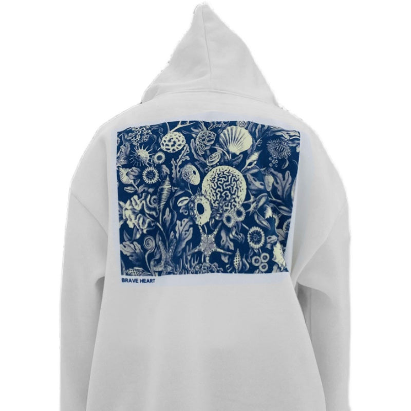 Retro Brave Heart Pattern Hoody