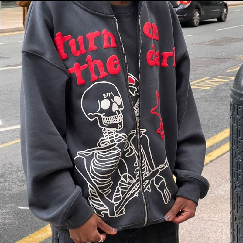 Charcoal Skull Hoodie