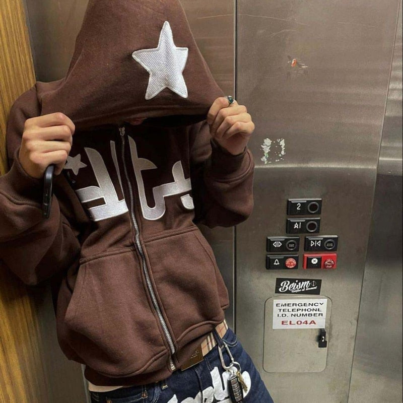 Star Print Hoodie